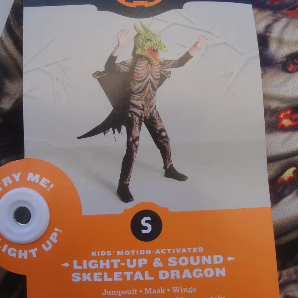 Hyde & Eek! Skeletal Dragon Costume that lights up and has sound Unisex …